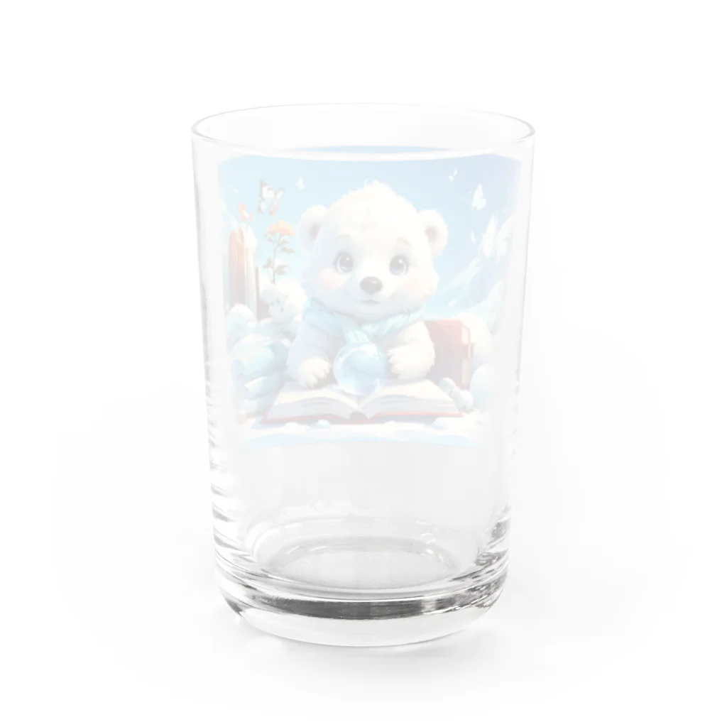 りんりんの可愛いシロクマちゃんショップ　かわいいよ！の占い師の白くま Water Glass :back