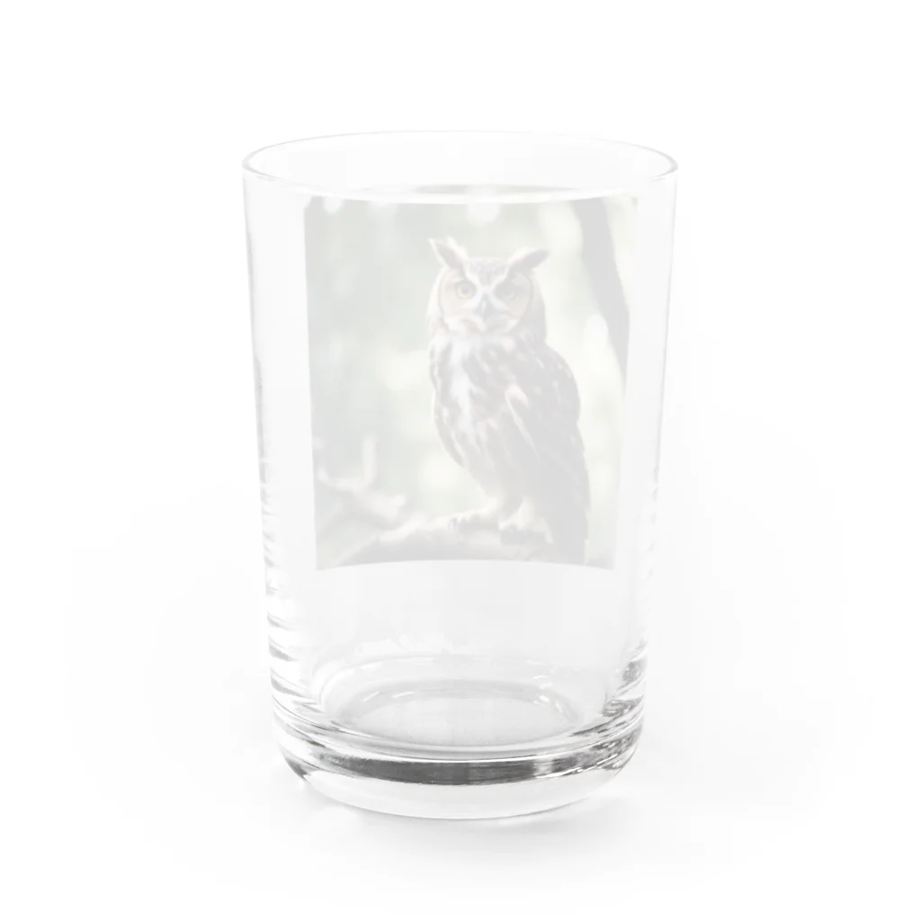 keistyleの森の番人　フクロウ Water Glass :back