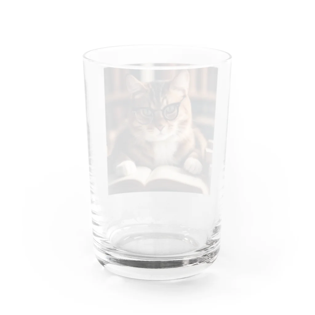 ○○なネコのお勉強ネコ Water Glass :back