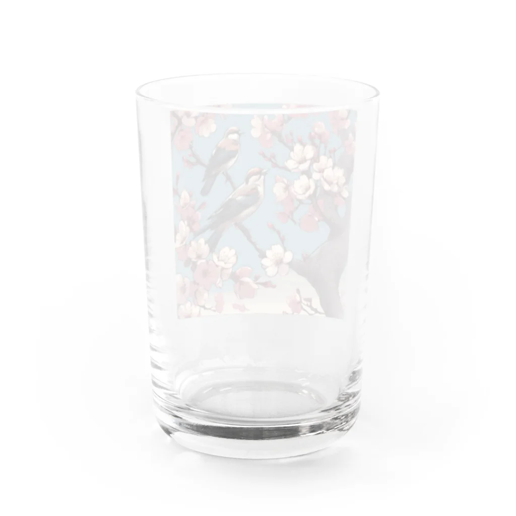 ウェブエンパイアの桜と雀（Cherry blossom & sparrow)  01 Water Glass :back