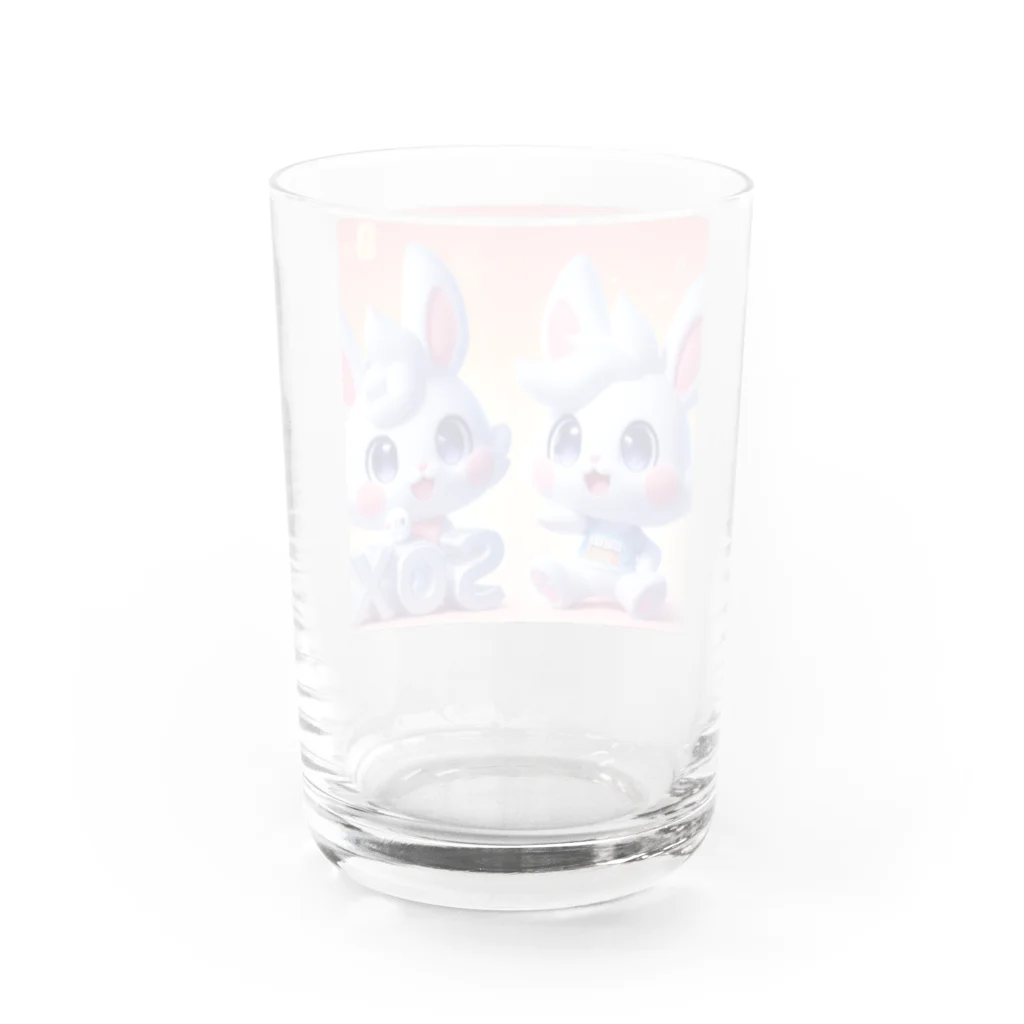 Bunny RingのSOXLくん and SOXちゃん Water Glass :back