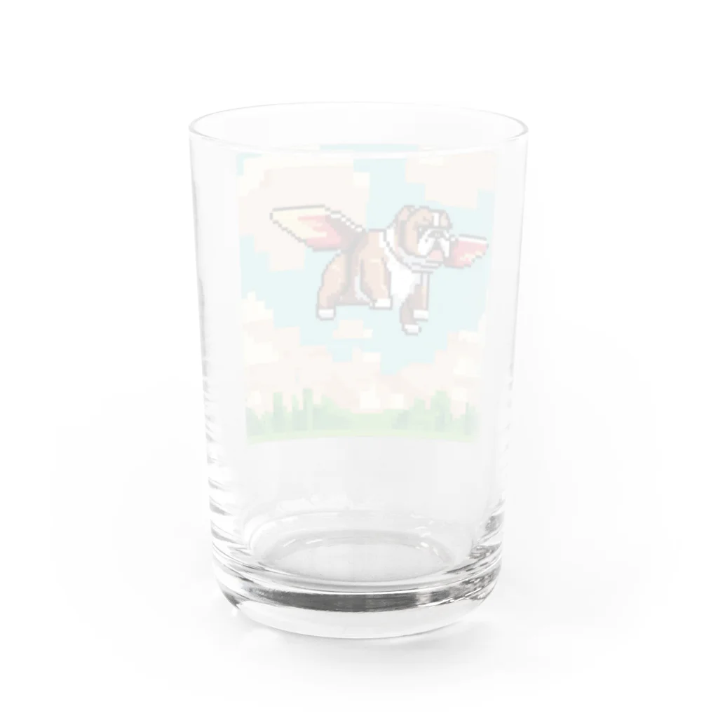 barisukaの空を飛ぶブルドッグ Water Glass :back