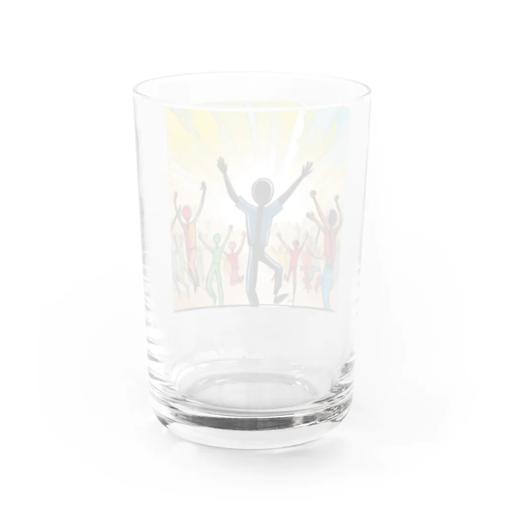 suingoのダイナミック万歳 Water Glass :back