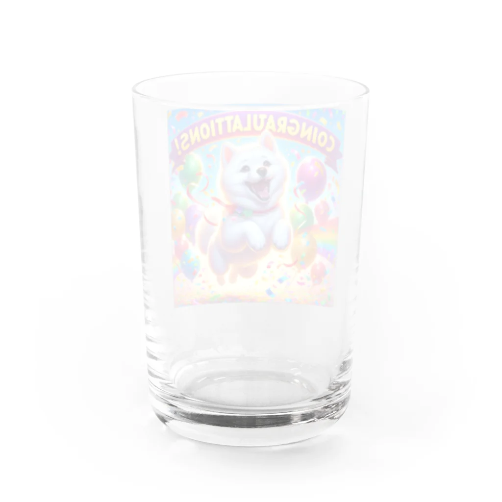 市来の喜ぶ柴犬 Water Glass :back