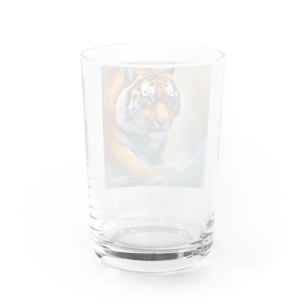 Isaiah_AI_Designの精力的なトラ Water Glass :back