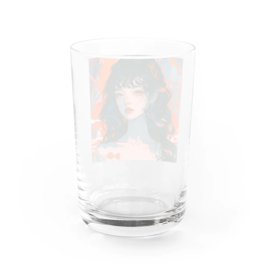 私の考える世界の独特な色彩画　鮮やかな女性 Water Glass :back