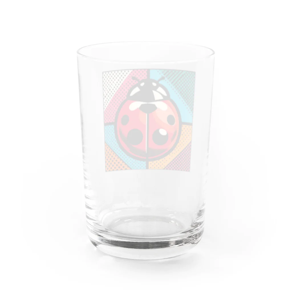 Mushikingのポップなテントウムシ Water Glass :back