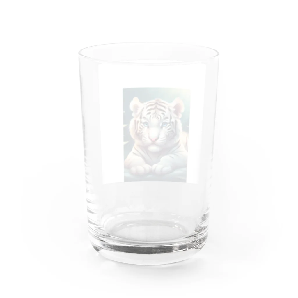 rentorataの可愛いホワイトタイガー Water Glass :back