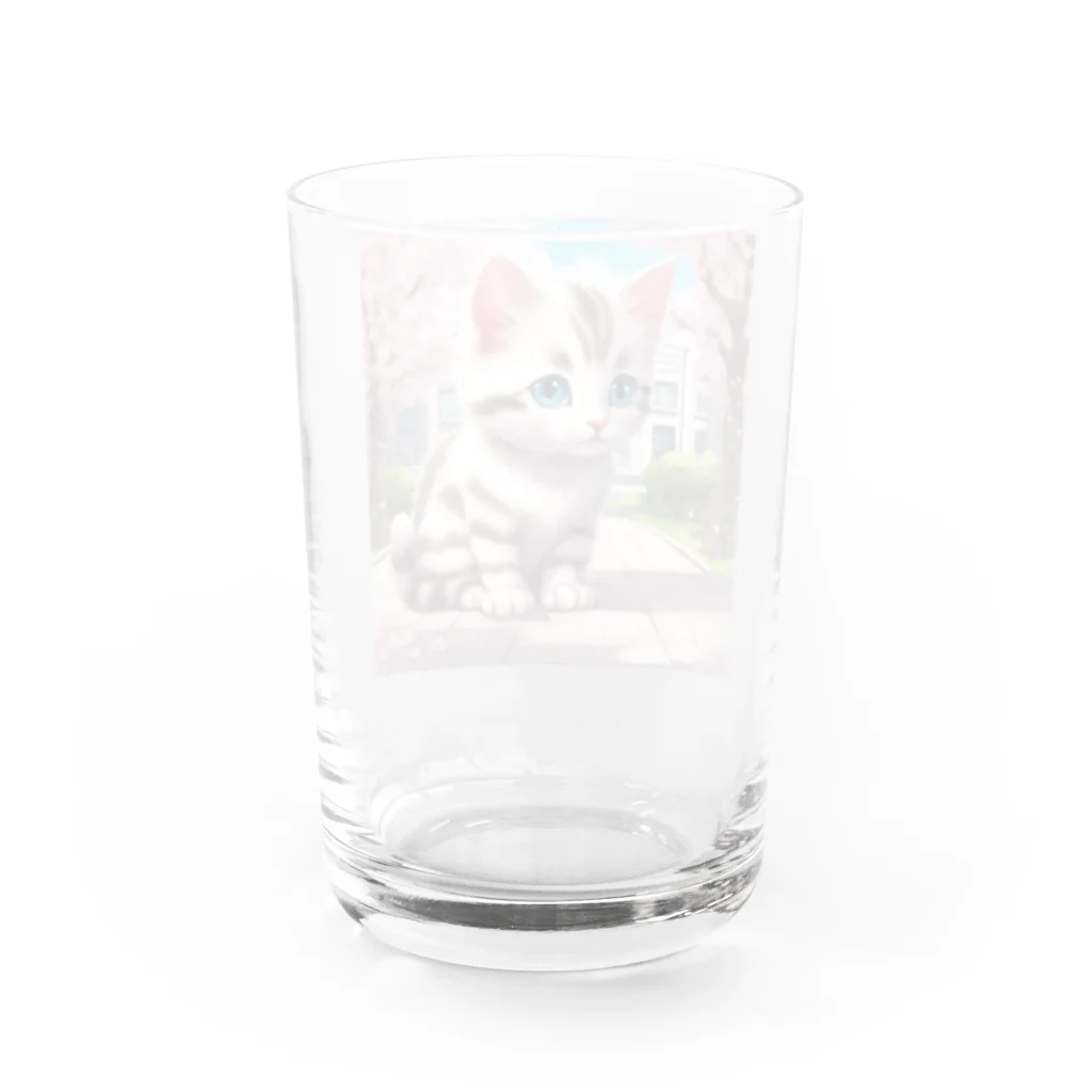 yoiyononakaの春と桜と虎縞白猫08 Water Glass :back