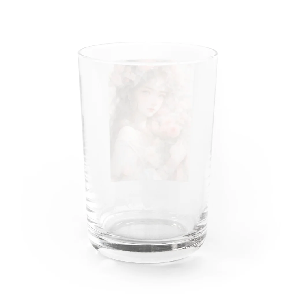 AQUAMETAVERSEのバラの花束と女性　なでしこ1478 Water Glass :back