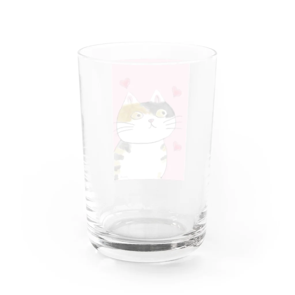 MIe-styleのみぃにゃんハートに囲まれて Water Glass :back