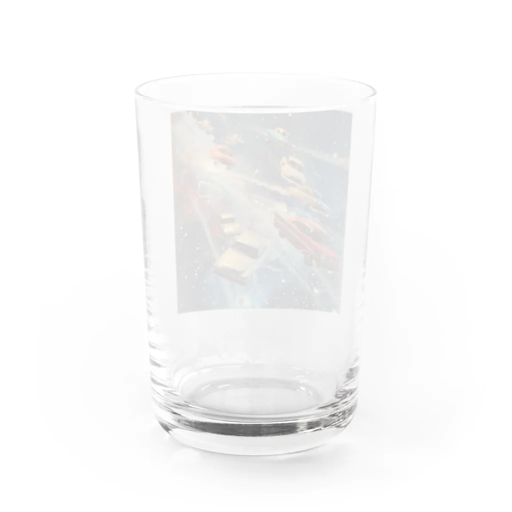 MistyStarkの宇宙を飛び交う車たち Water Glass :back