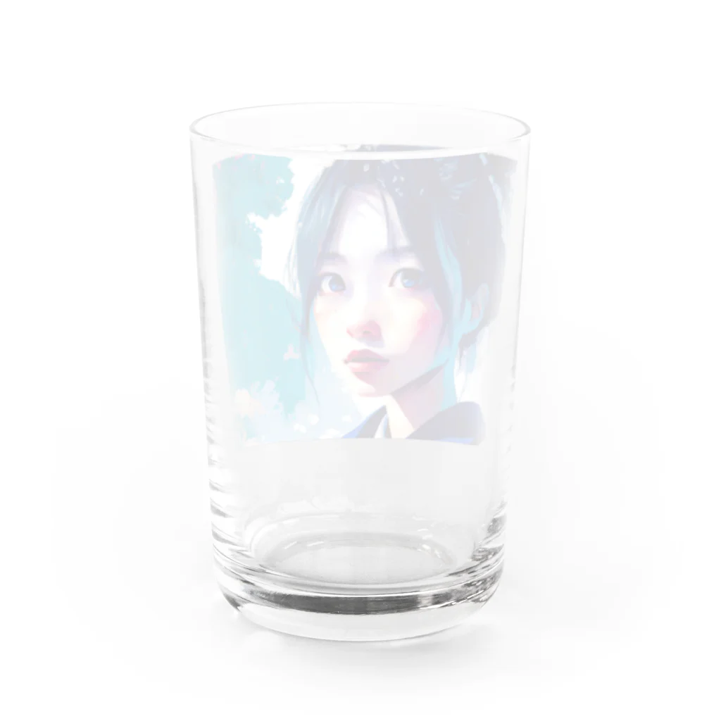 dou-douのblue girl Water Glass :back