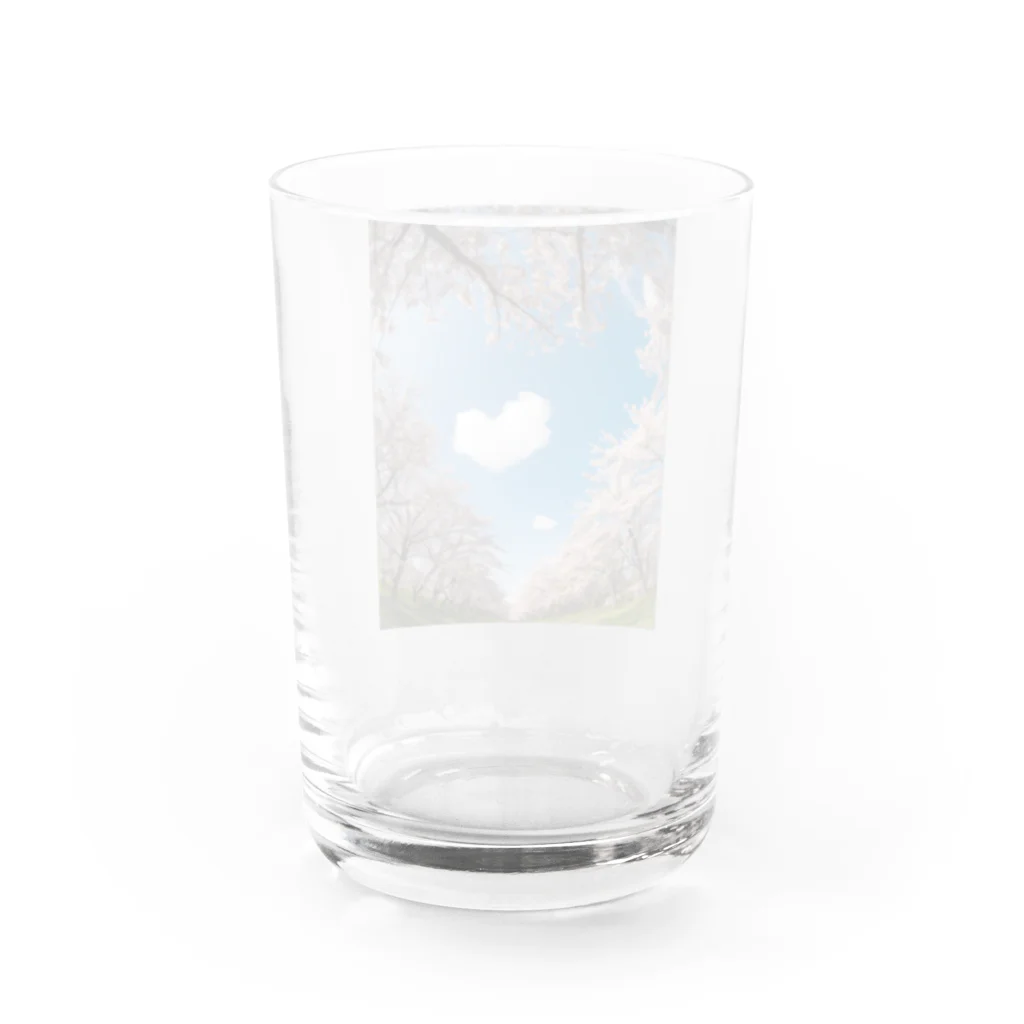 ぱんだまんのダブルハート Water Glass :back