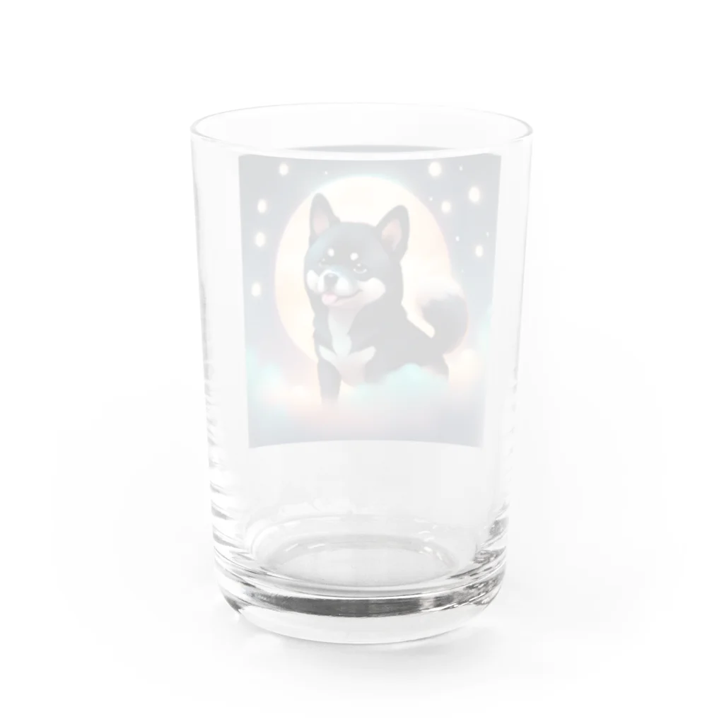 booska810のかわいい黒柴ちゃん Water Glass :back