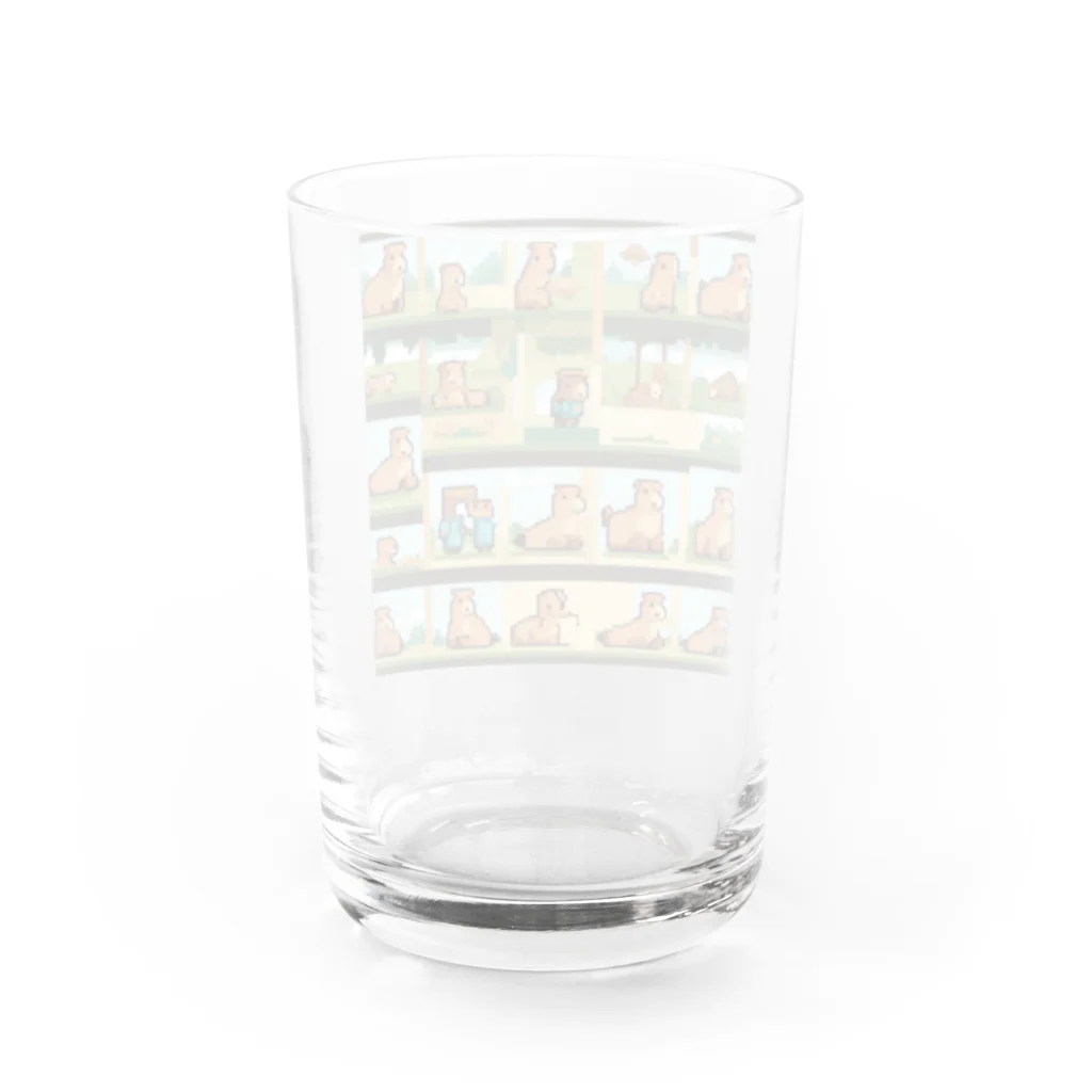 mazislowlifeの草原を走り回っているカピバラ Water Glass :back