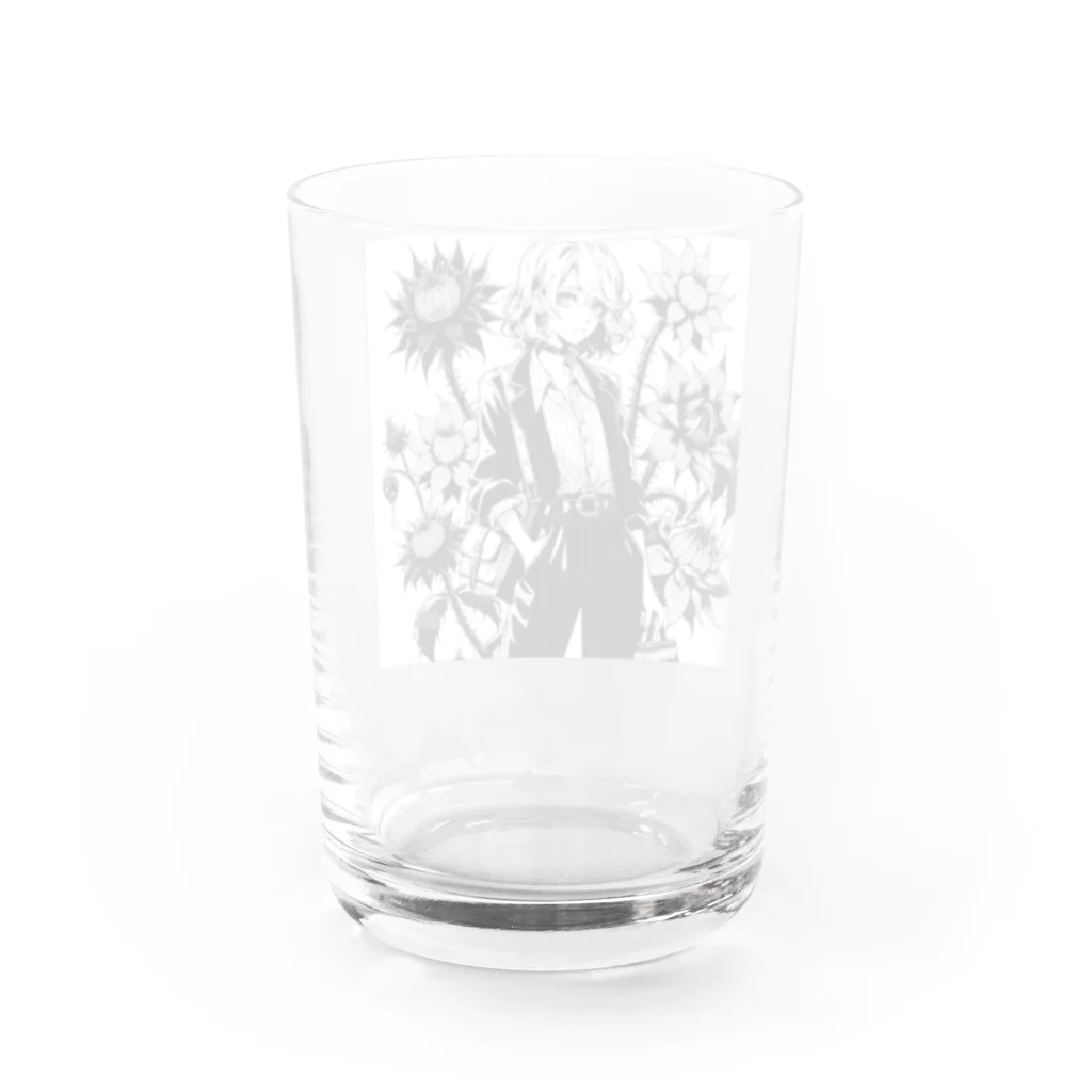 電子のお絵描き屋さんのCool Girl Water Glass :back