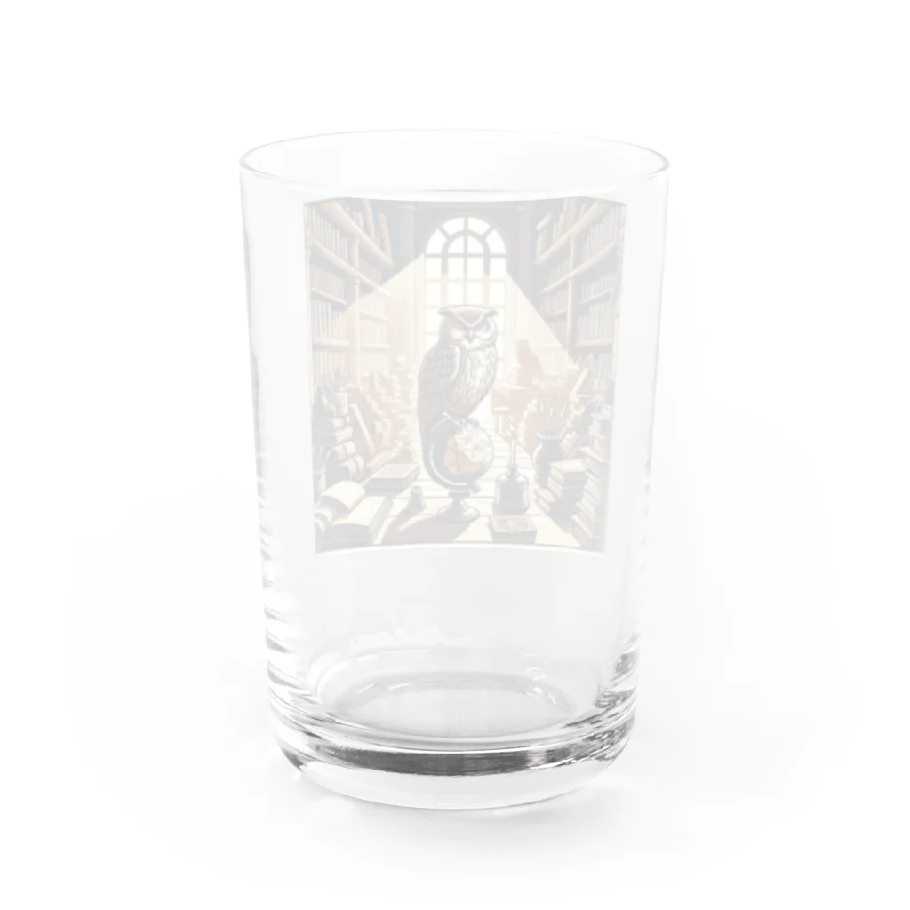 kotpopのOwl and knowledge Water Glass :back