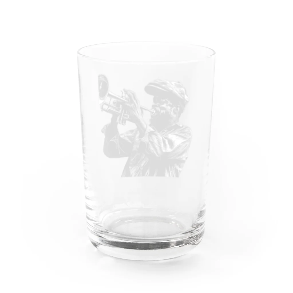 MistyStarkの黒人のトランぺッター Water Glass :back