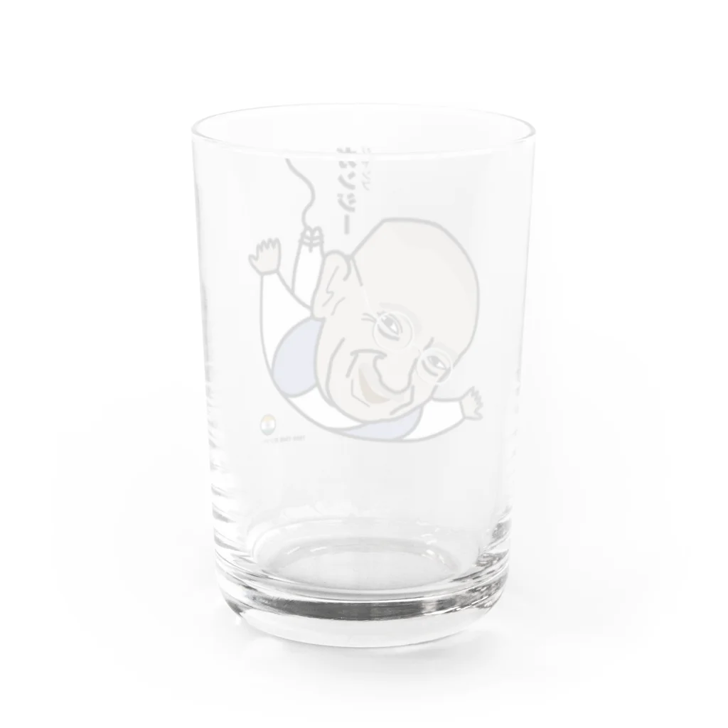 B-catのだじゃれ偉人シリーズ「ガンジー」 Water Glass :back