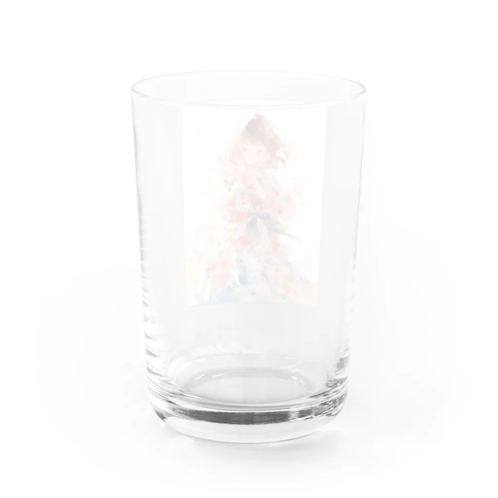 AQUAMETAVERSEの花柄模様の服を着た女性　なでしこ1478 Water Glass :back