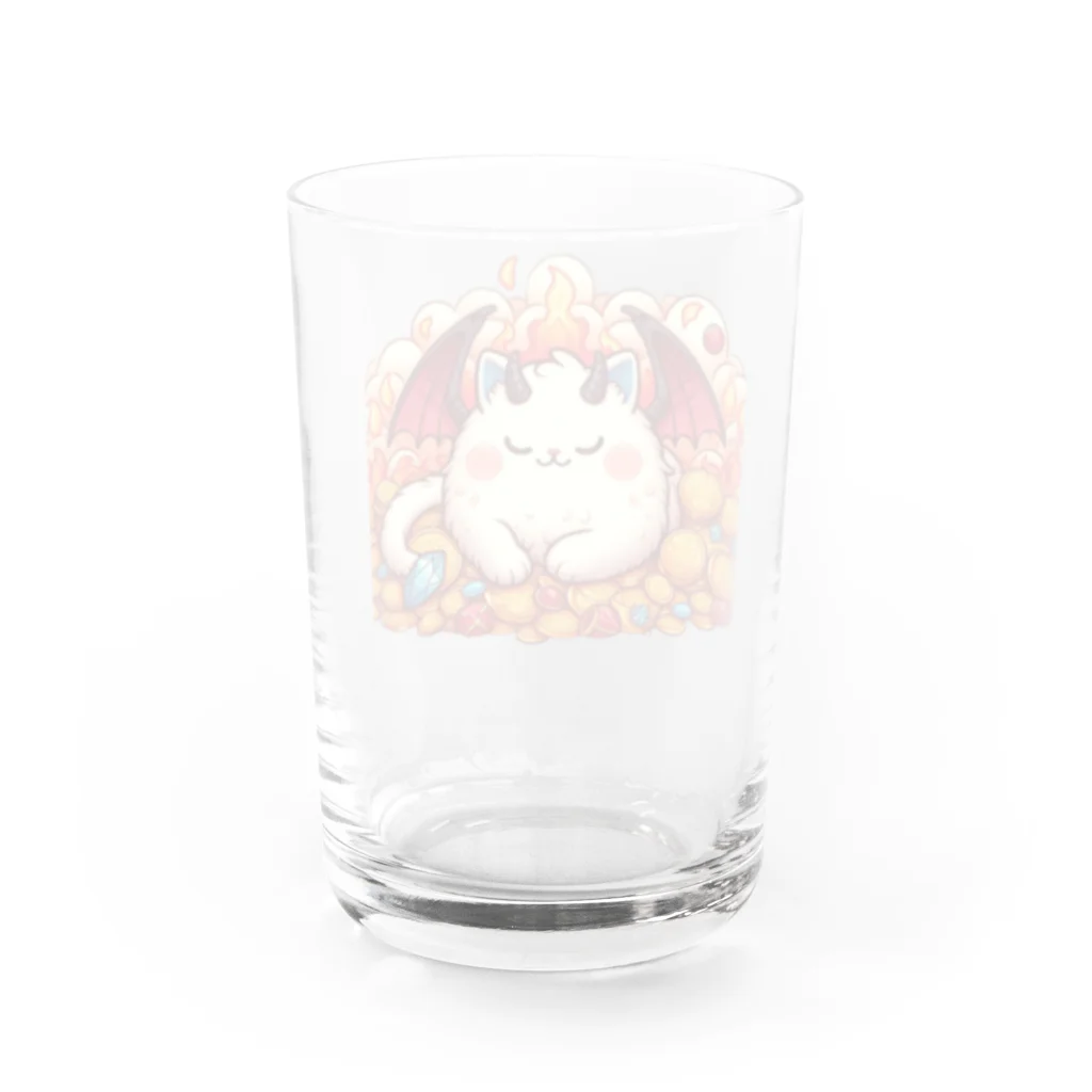 nekodoragonのおやすみ！猫ドラゴン　背景透過ver Water Glass :back