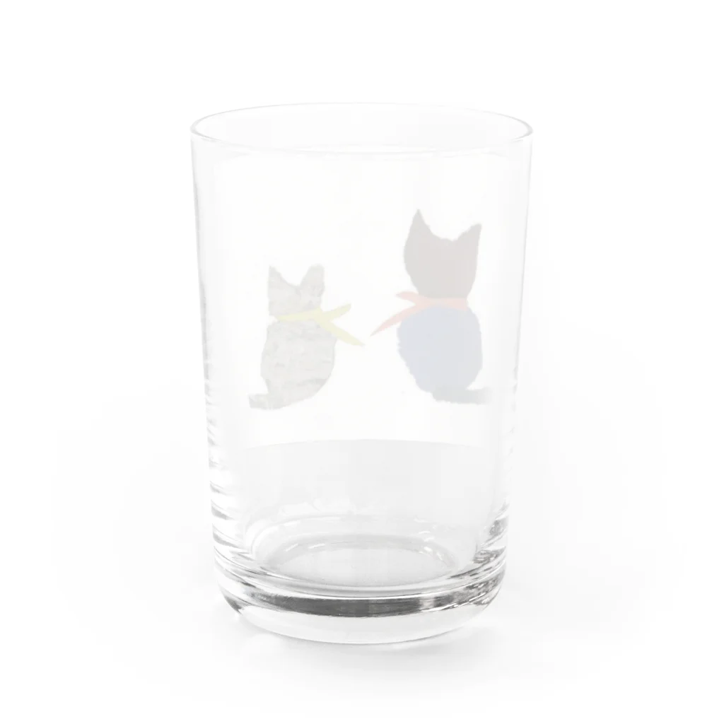 とみよのちぎり絵のねこの佇まい Water Glass :back