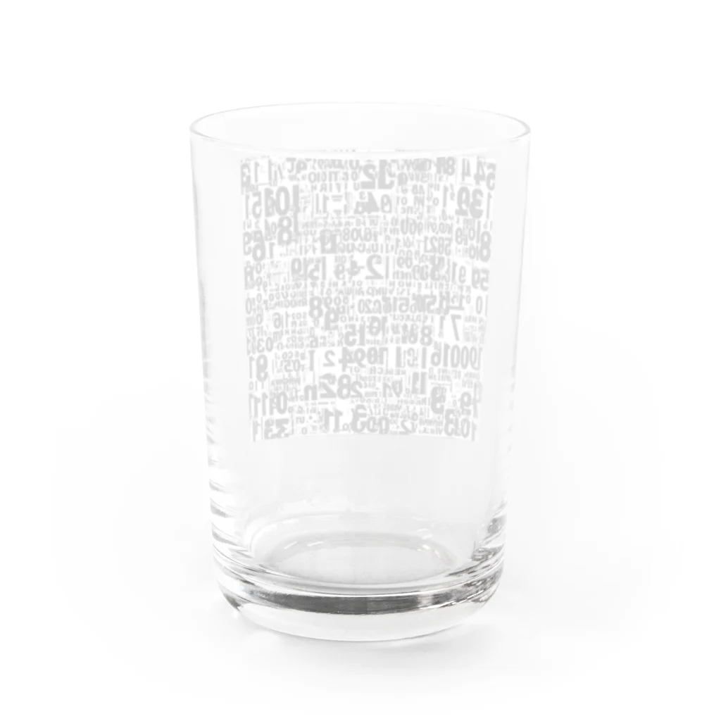 MEGROOVEの数字アート Water Glass :back