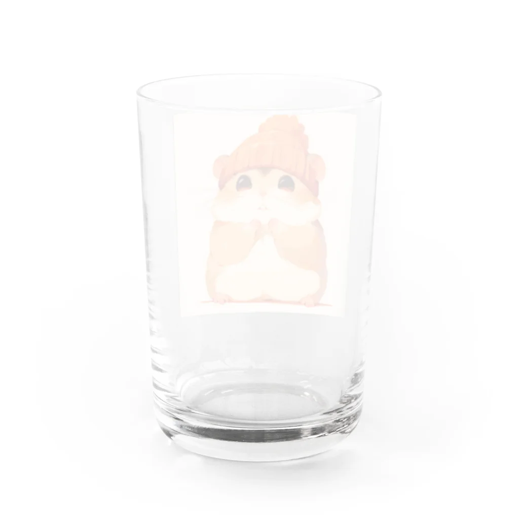 AQUAMETAVERSEの帽子をかぶった可愛いハムスター Marsa 106 Water Glass :back