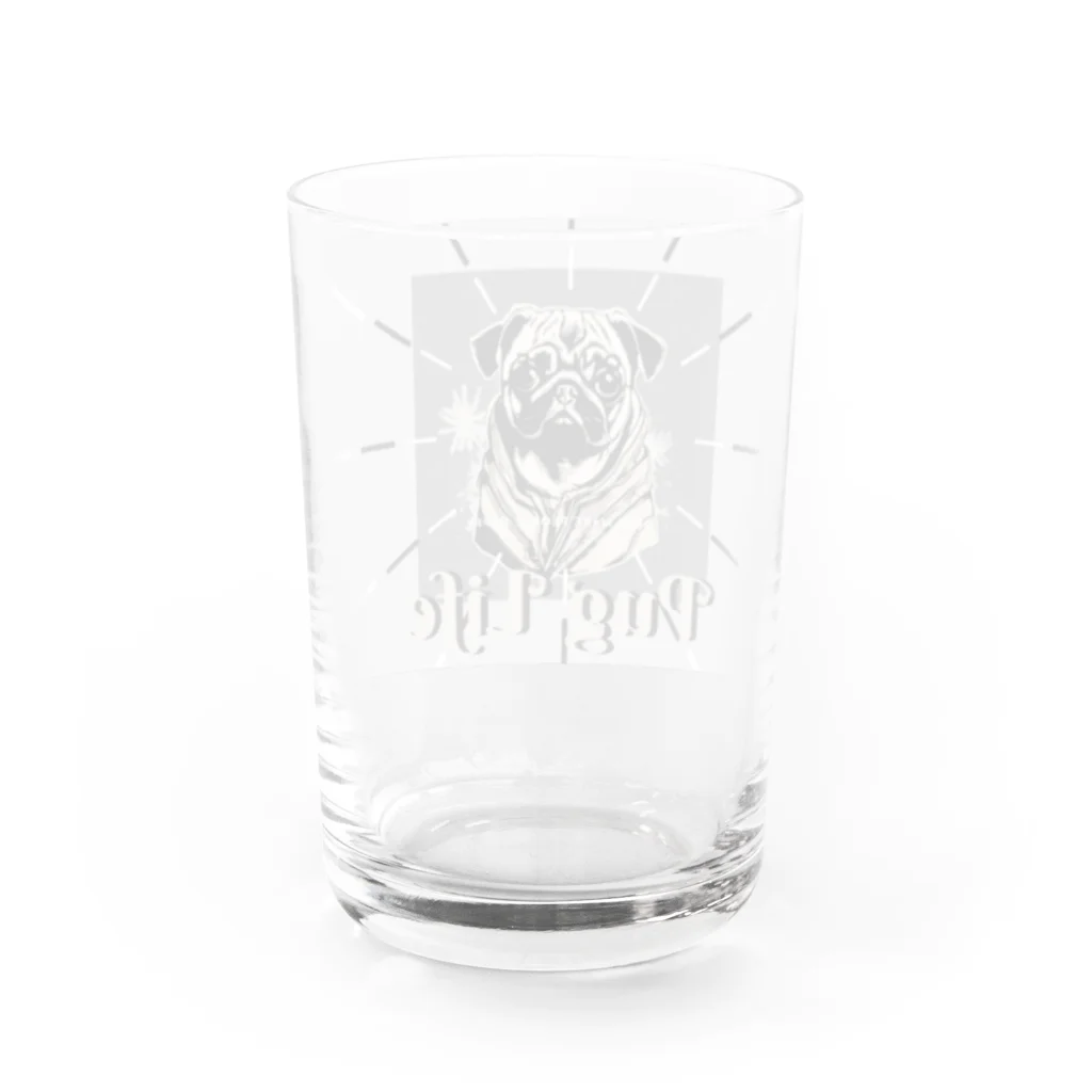 ぱぐ✩.*˚パグ✩.*˚PUG✩.*˚の後光が差すパグ Water Glass :back