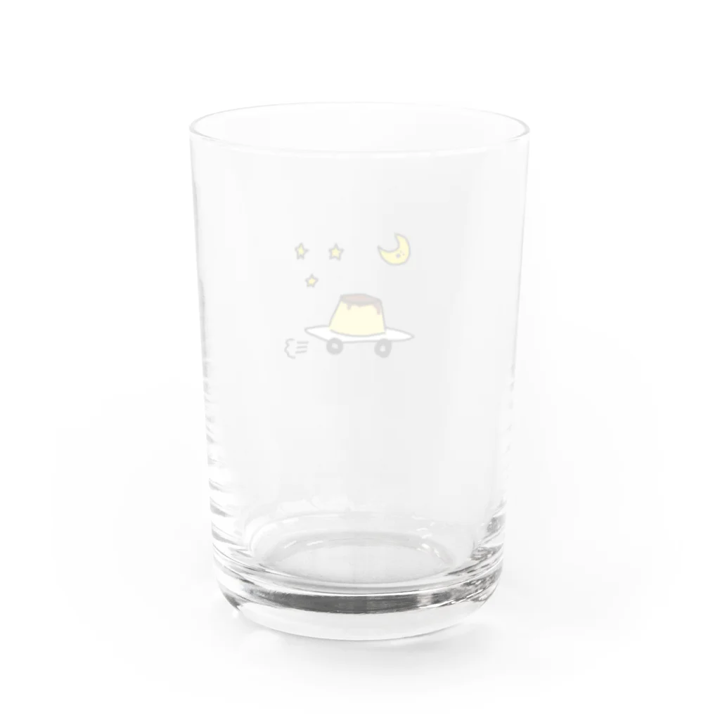 愛と幸せの魔法使いの月夜に駆けるプリン Water Glass :back