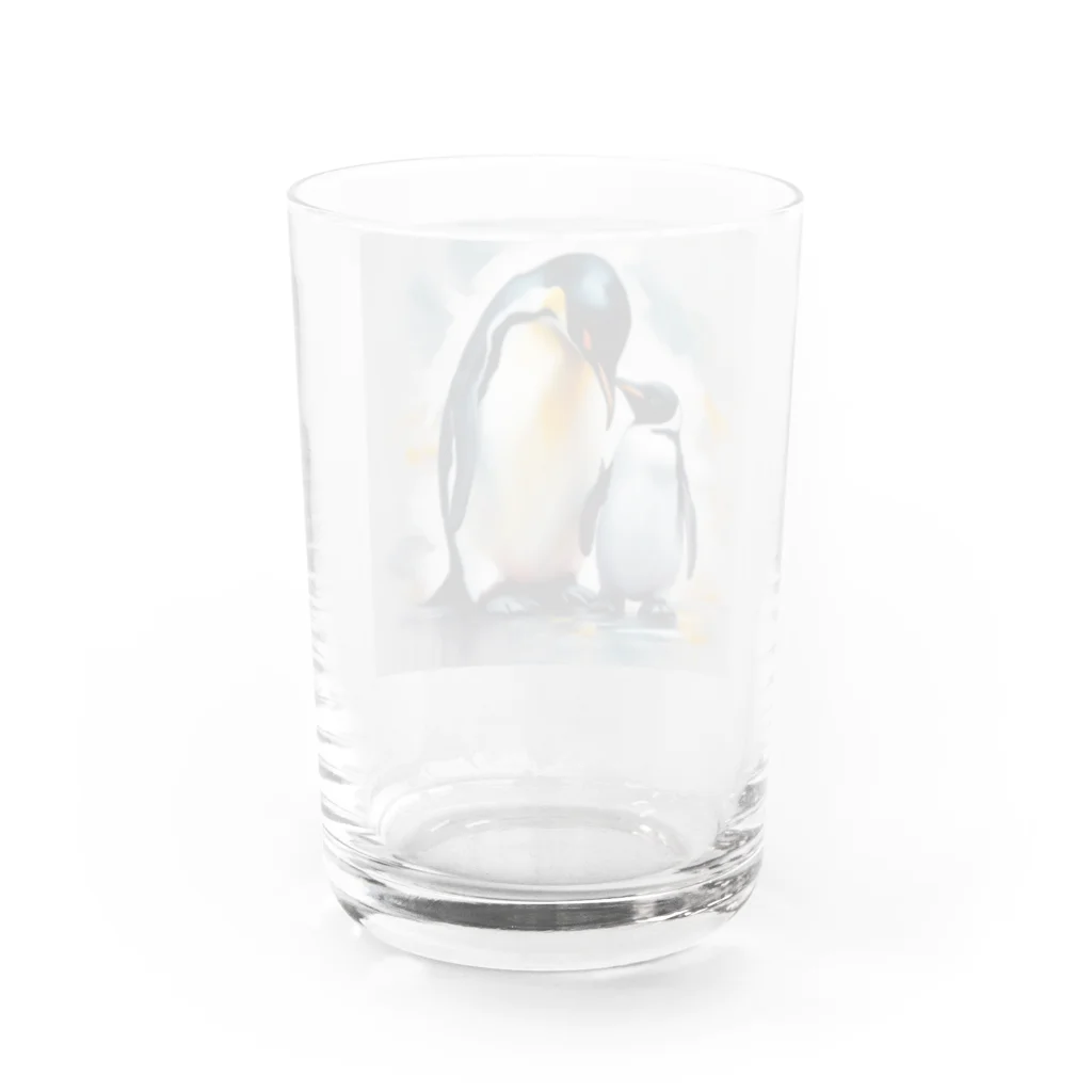 akipen76の愛する家族と幸せに暮らすペンギン Water Glass :back