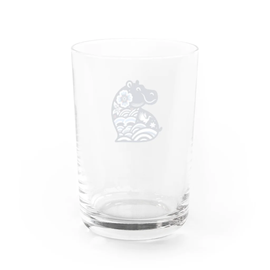 MYoshiの和柄　カバ④ Water Glass :back