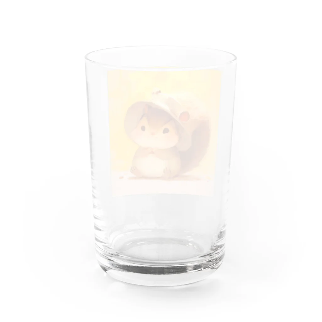 AQUAMETAVERSEの帽子をかぶった可愛いリス Marsa 106 Water Glass :back