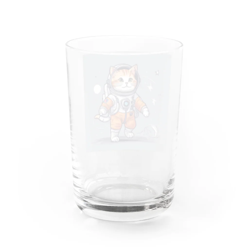 dora8の宇宙ウォークを行う宇宙飛行士な猫2 Water Glass :back