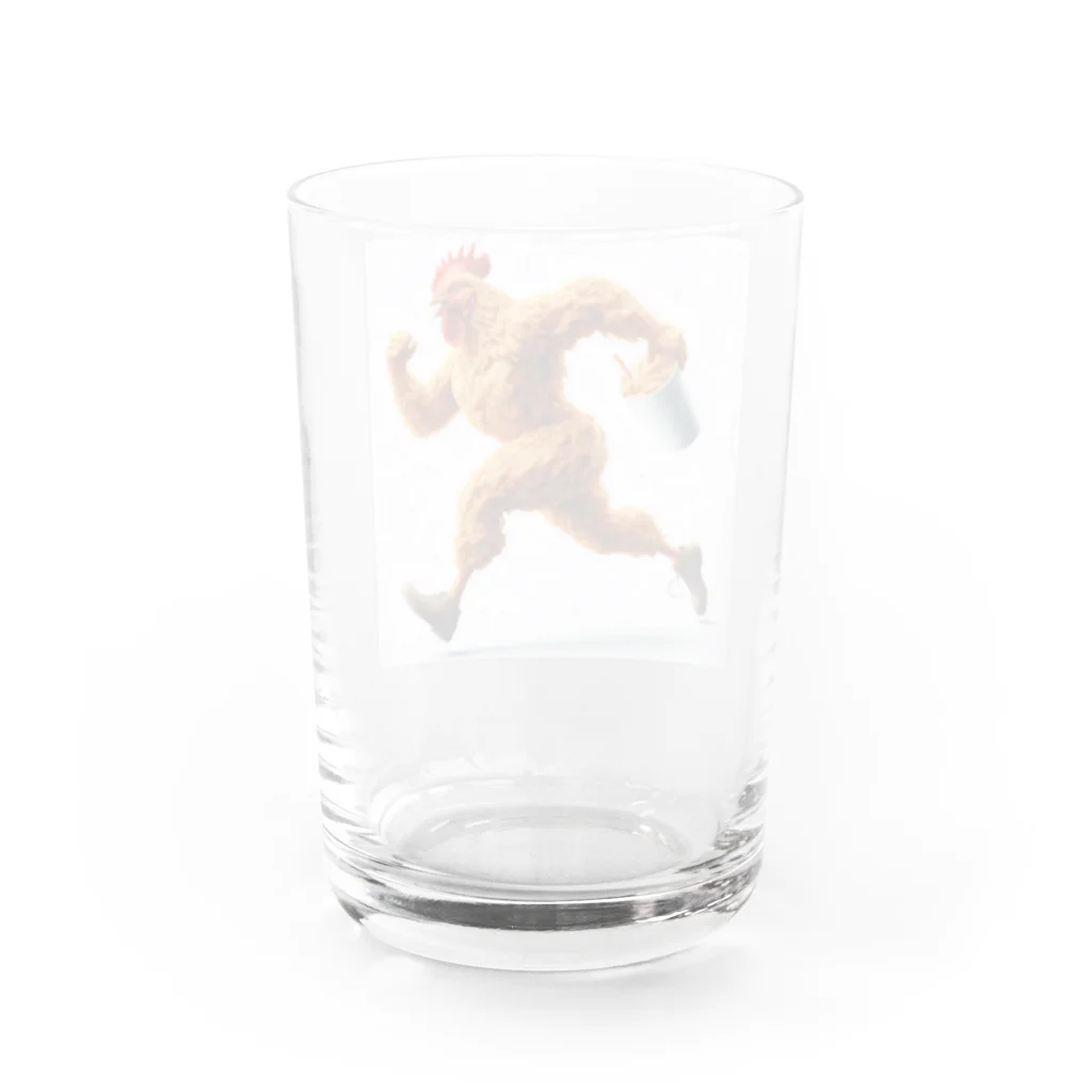 ハピShopのチキンダッシュ Water Glass :back