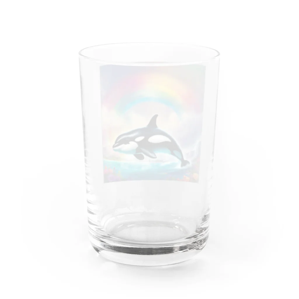 てぃっちゃんのシャチ Water Glass :back