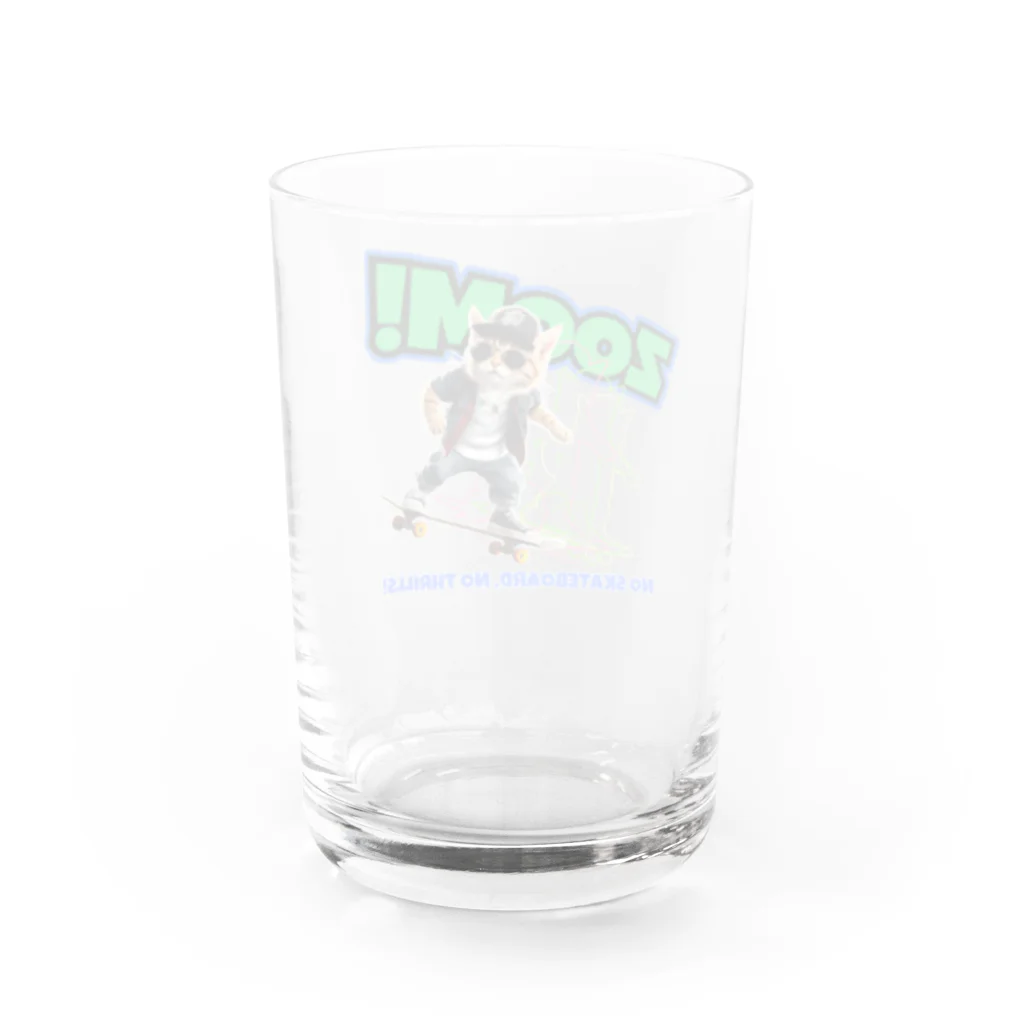 kazu_gのスケボーのない人生なんて!(ネコ) Water Glass :back