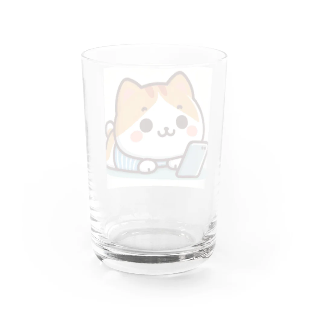 ロボなねこちゃんのスマホ中毒だにゃあ Water Glass :back