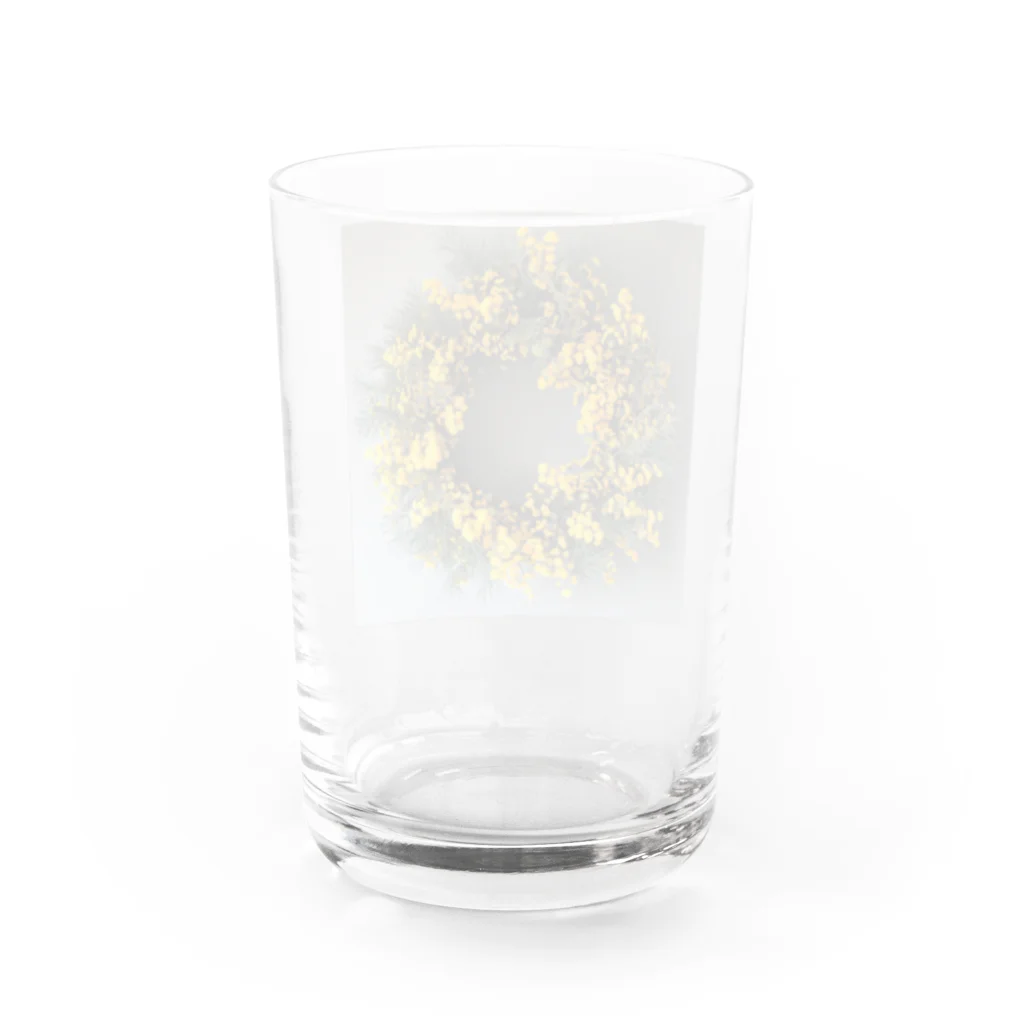 AQUAMETAVERSEのミモザの花をりース　なでしこ1478 グラス反対面