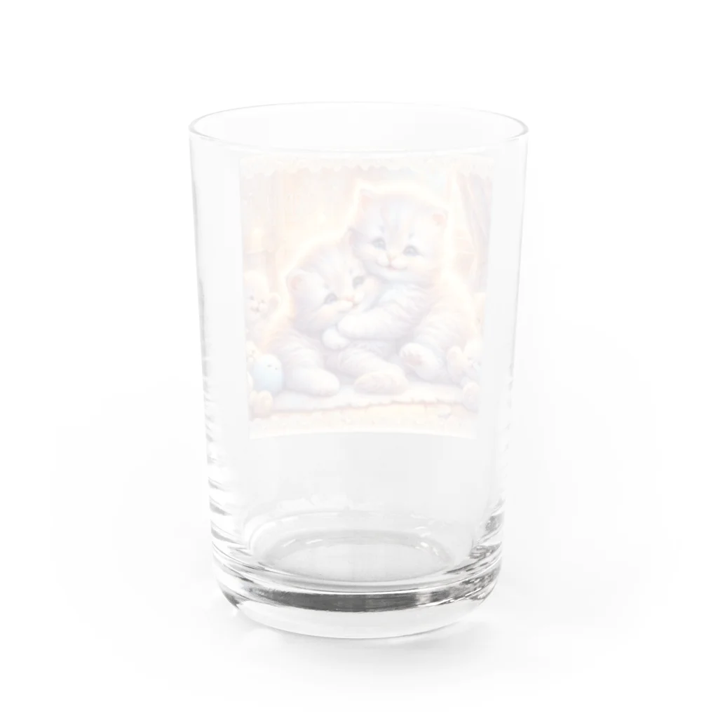 Yuya-Naganoの仲良く遊ぶ兄弟の猫 Water Glass :back