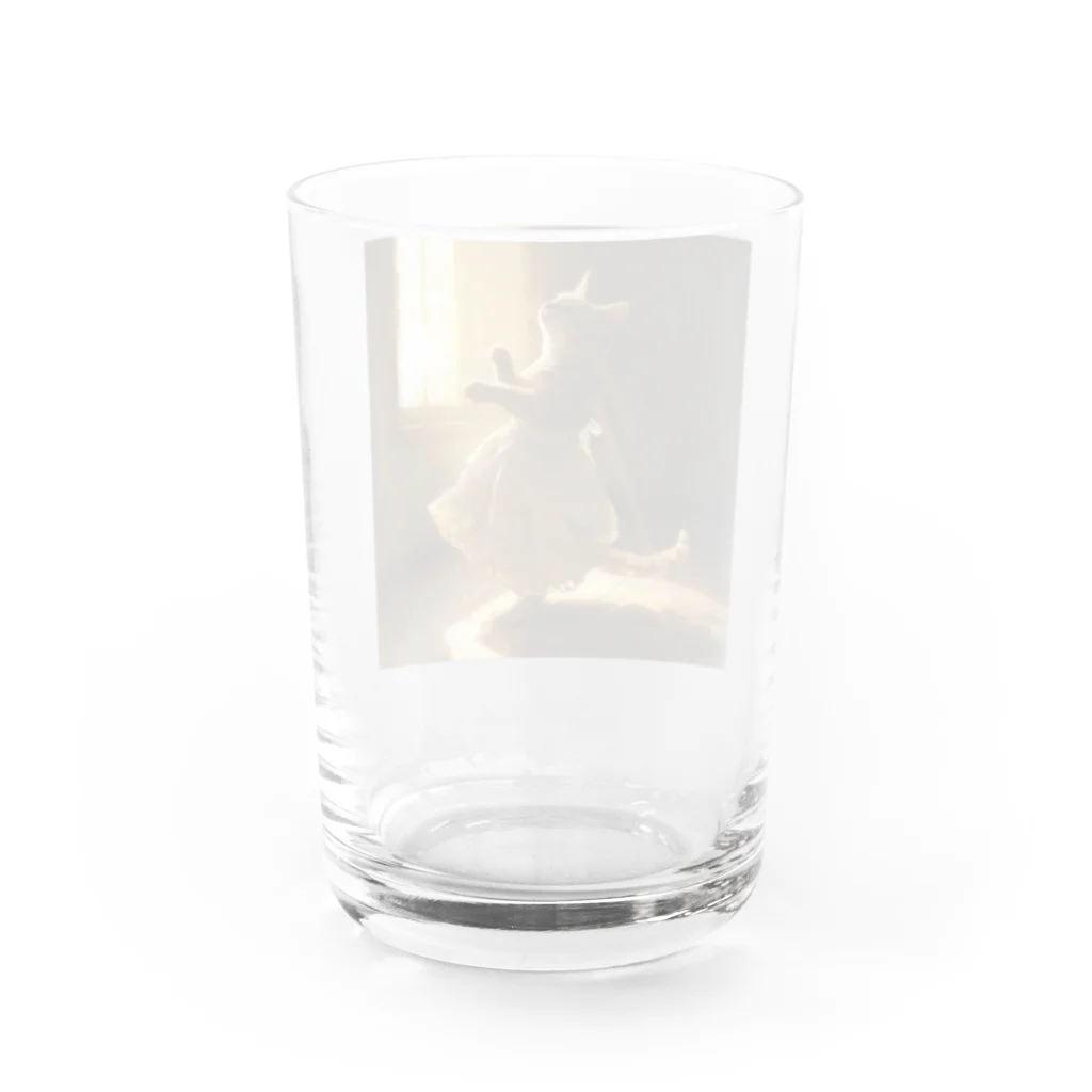 AQUAMETAVERSEの神々しい光を浴びる猫姫 アメジスト 2046 Water Glass :back