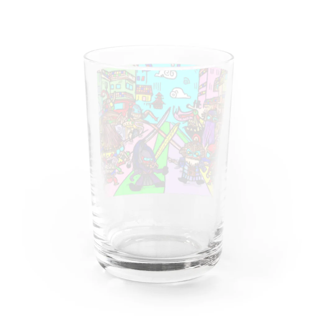 Ａ’ｚｗｏｒｋＳの宇宙人類皆兄弟 HORIZONTAL Water Glass :back