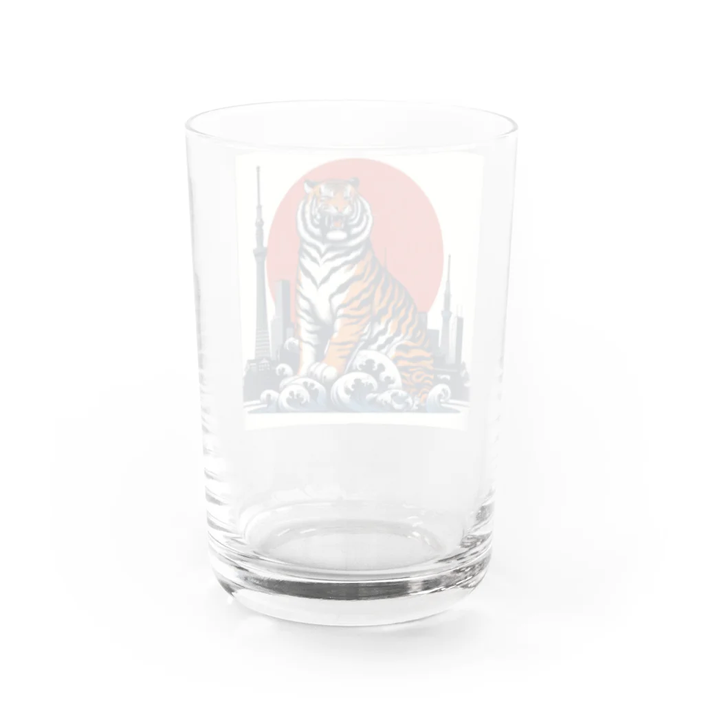 momonekokoの風格漂う王者の虎 Water Glass :back