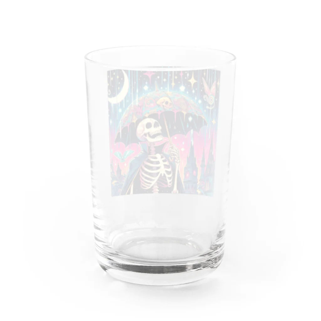 かるるんショップの骸骨紳士シリーズ　おニューの傘 Water Glass :back