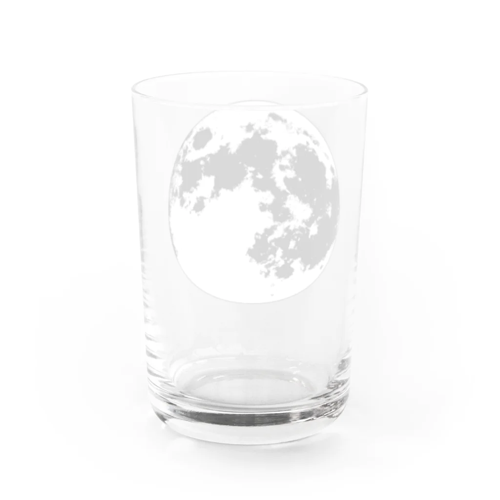 月蝕雑貨のモノクロの月 Water Glass :back