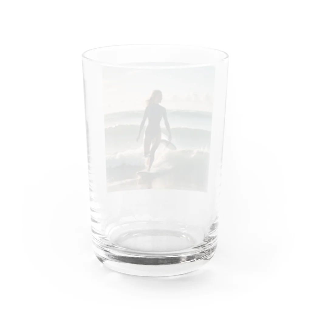 sofhia_shop_2190の美女とサーフィン Water Glass :back