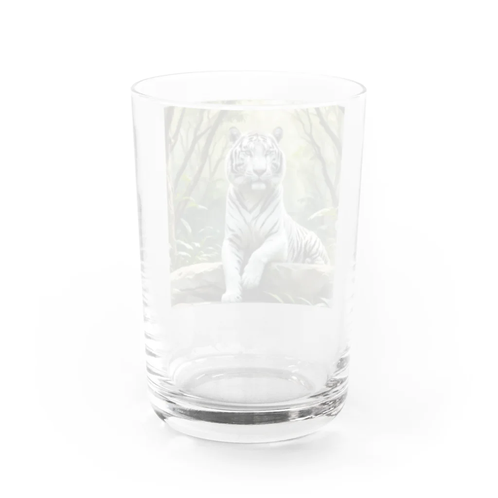 けいのユニークなショップのホワイトタイガー Water Glass :back