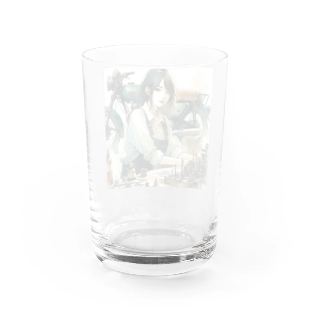 ヨーカズのバイク女子サキ Water Glass :back