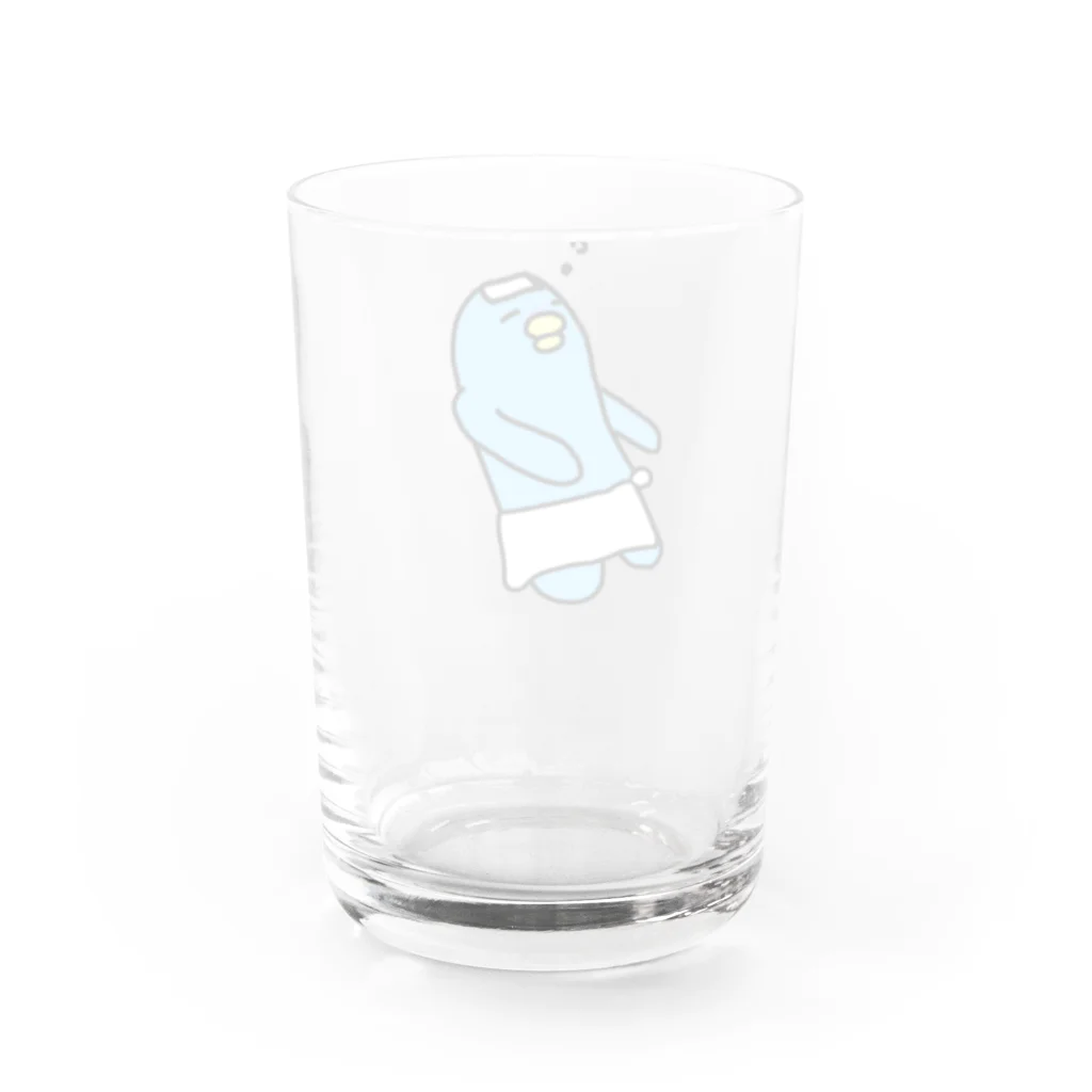 呑んだくれペンギンズのついだら完成ペンギンのお風呂グラス Water Glass :back